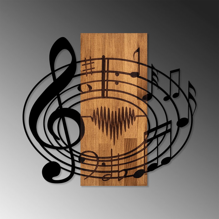 Wallity Accesorio de Pared Musical en Nogal y Negro